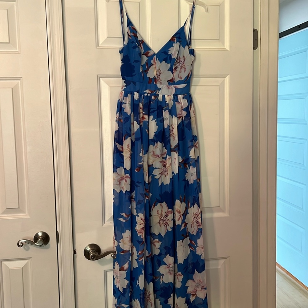 Pink lily maxi floral dress